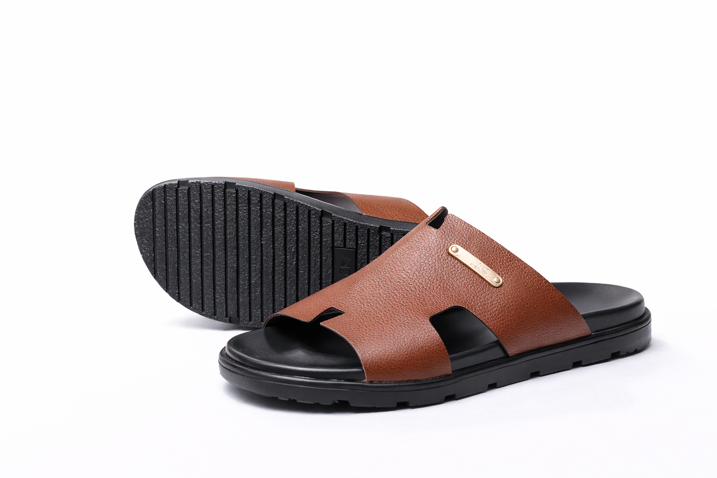 Kleio Premium Brown Classic Slides – Men