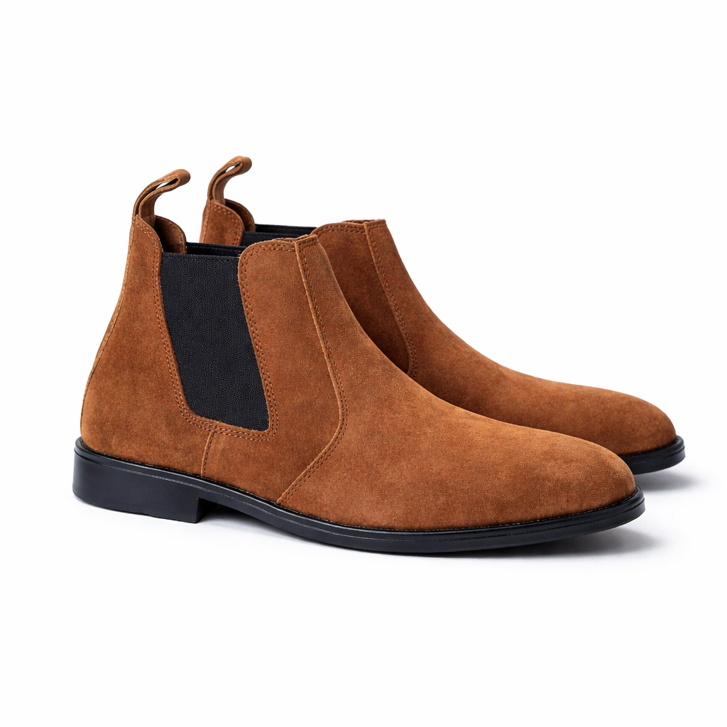Kleio Suede Chelsea Boots – Classic Brown