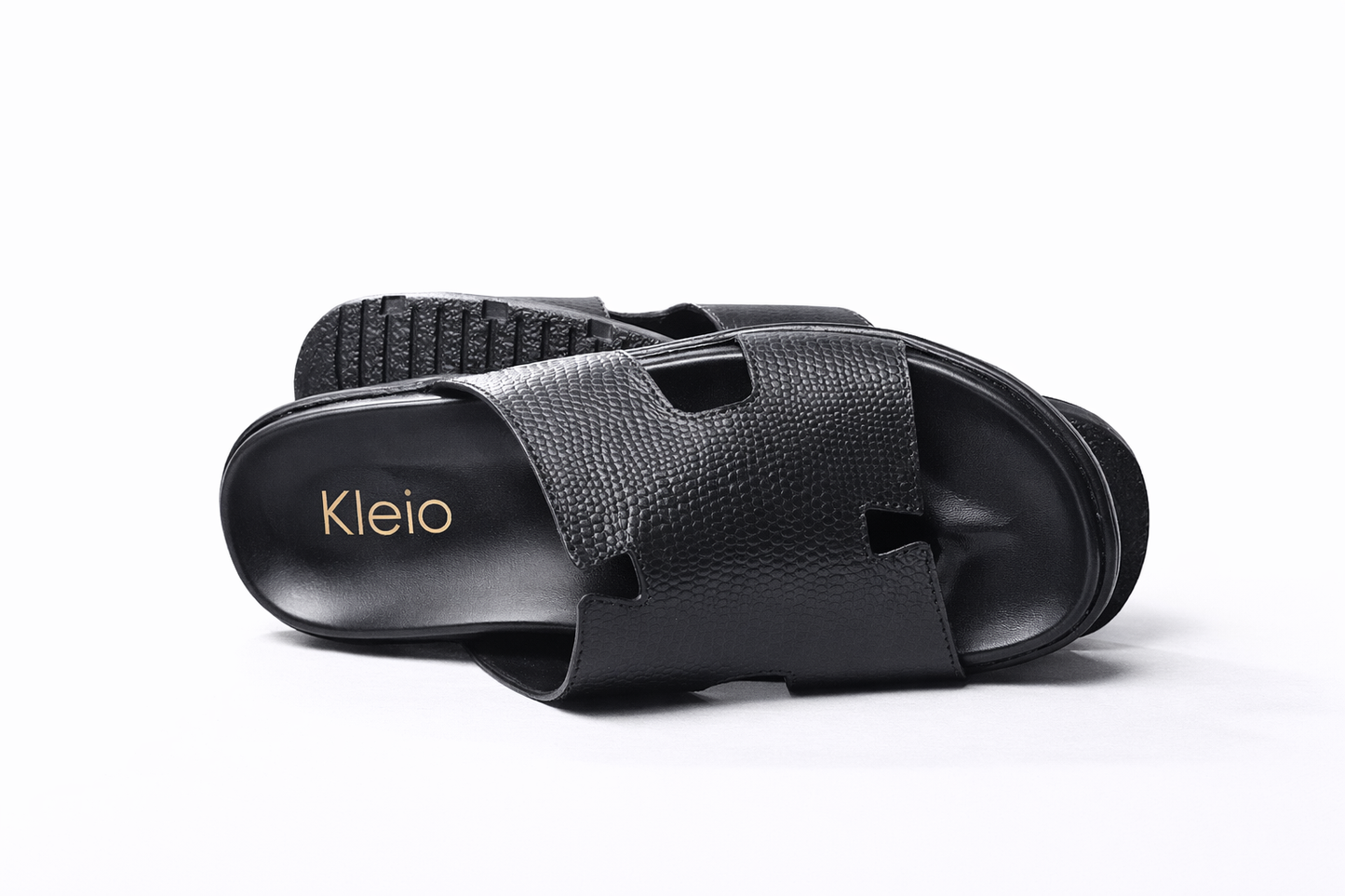 Kleio Classic Black Comfort Slides – Men