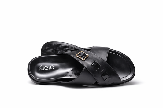 Black Premium Embellished Men’s Slides
