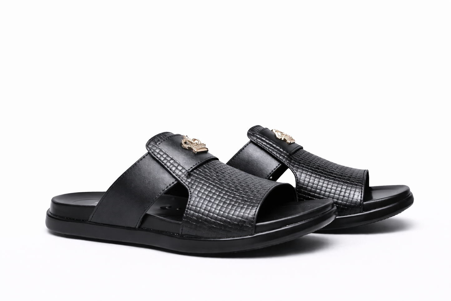 Black Crown Emblem Men’s Premium Comfort Slides