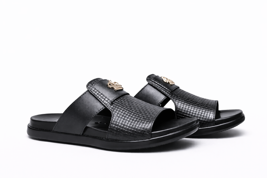 Black Crown Emblem Men’s Premium Comfort Slides