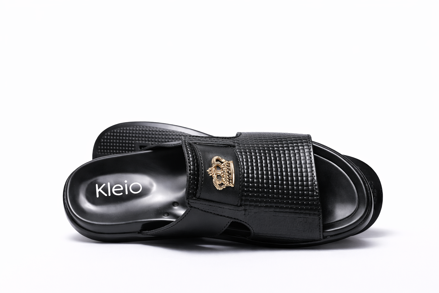 Black Crown Emblem Men’s Premium Comfort Slides