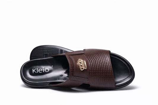 Brown Crown Emblem Men’s Premium Slides