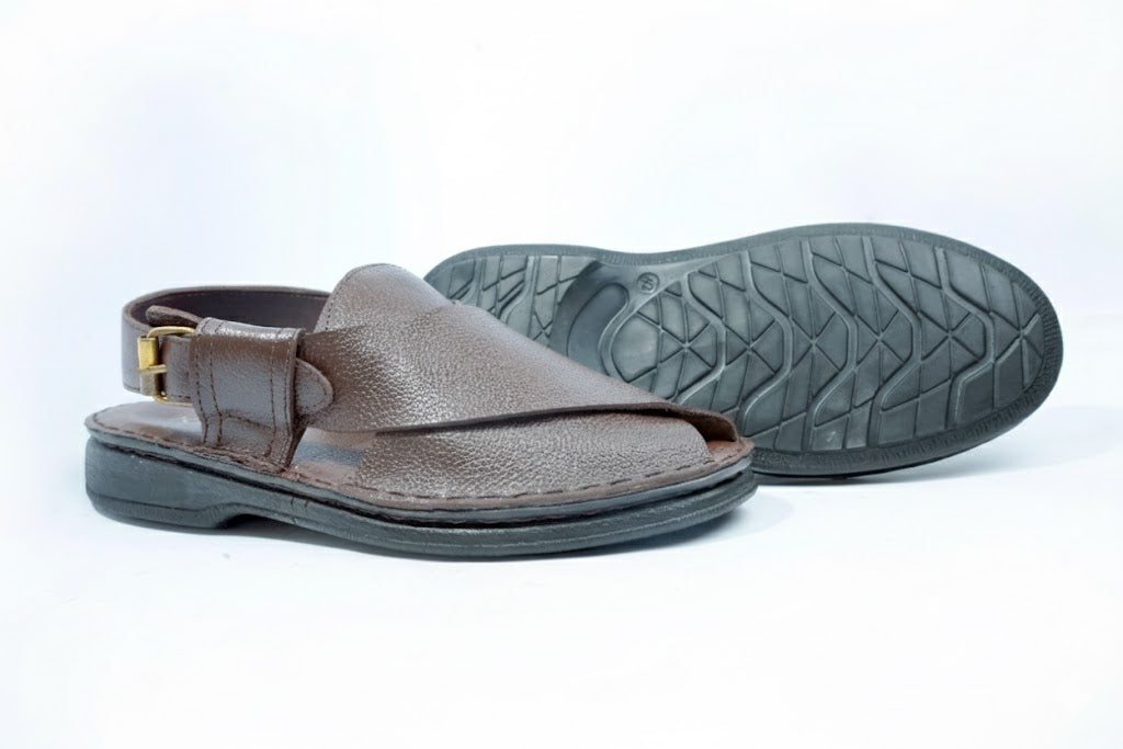 The "Frontier" Genuine Grain Leather Sandal (Peshawari Style)